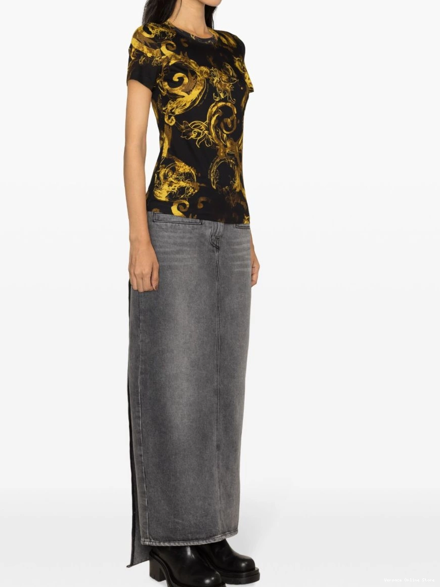 Cheap Couture T-shirt Watercolour Women Jeans Couture Versace cotton 0326